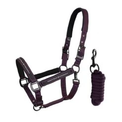 Halsterset Equestrian Stockholm Clean Black Raven Paars