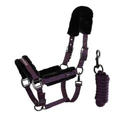 Halsterset Equestrian Stockholm Fur Black Raven Paars