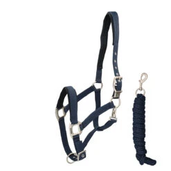 Halsterset Kingsland Fleece Donkerblauw